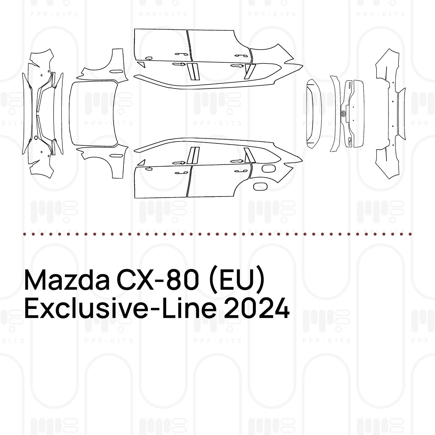 Voorgesneden PPF Mazda CX-80 (EU) Exclusive-Line 2024
