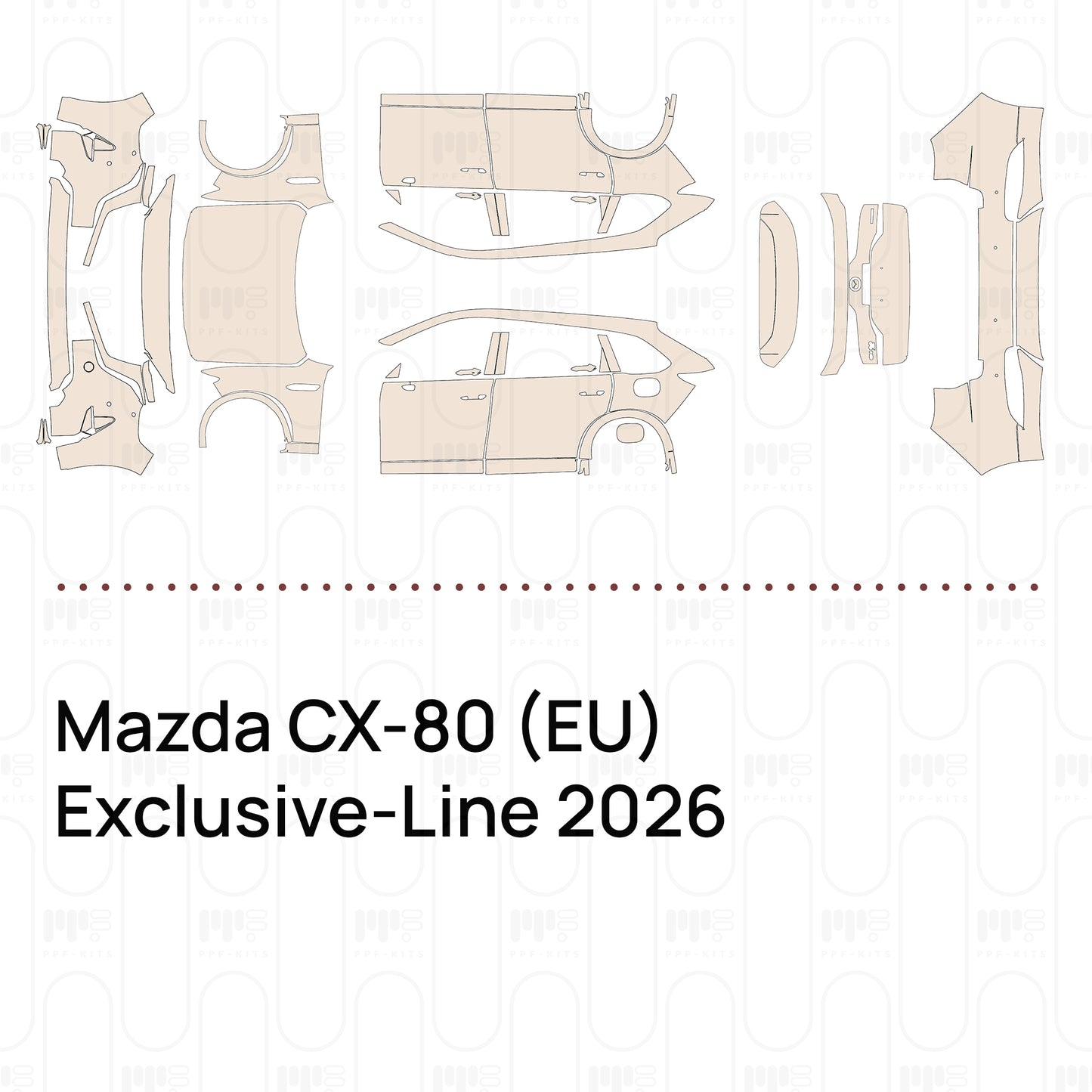 Voorgesneden PPF Mazda CX-80 (EU) Exclusive-Line 2026