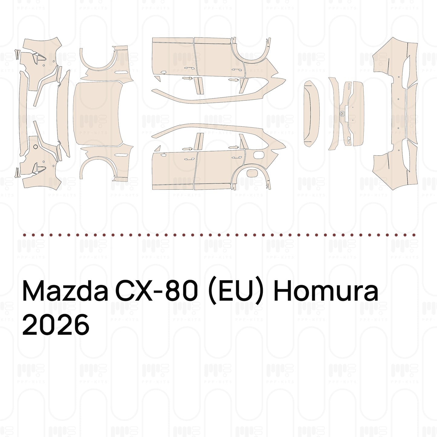 Voorgesneden PPF Mazda CX-80 (EU) Homura 2026