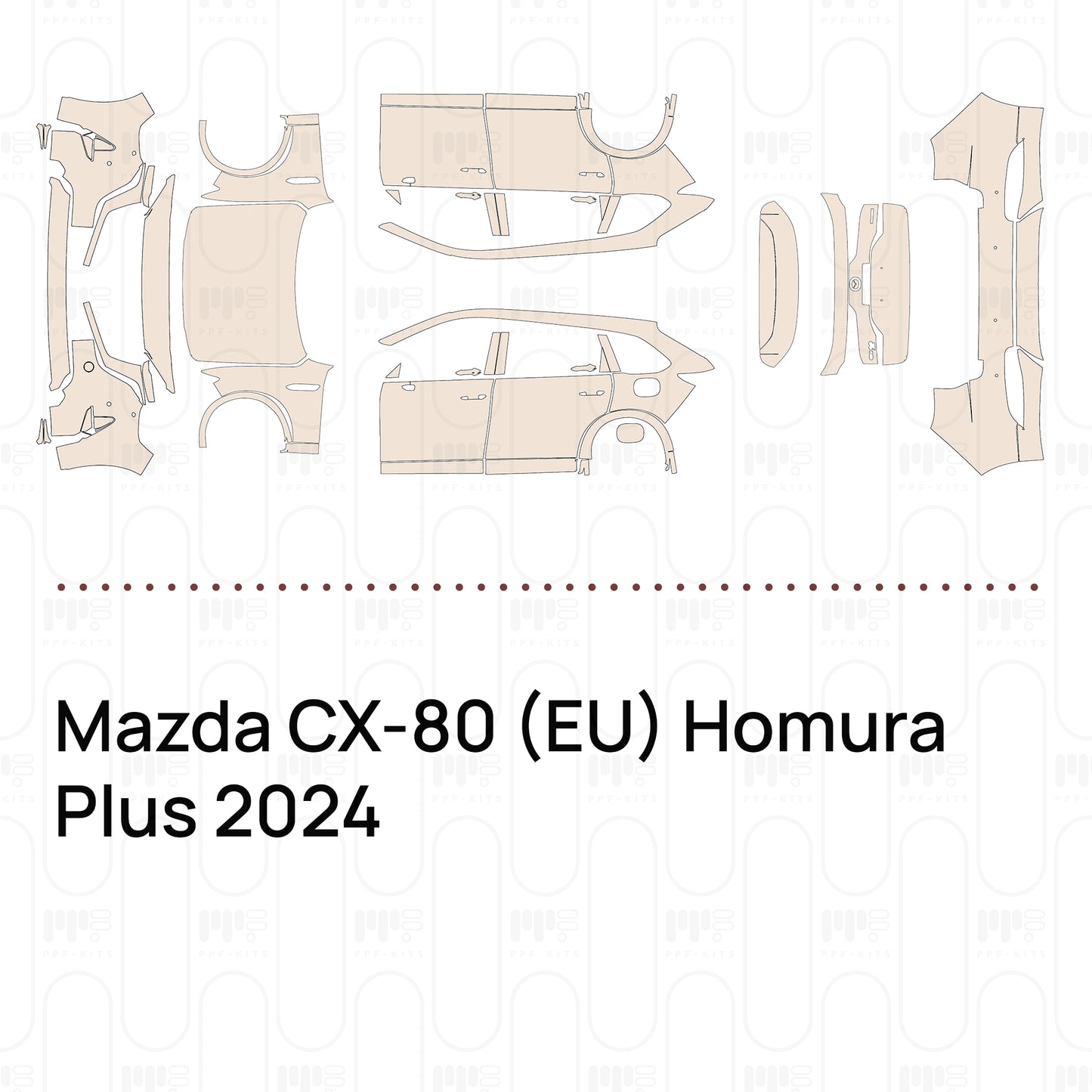 Voorgesneden PPF Mazda CX-80 (EU) Homura Plus 2024