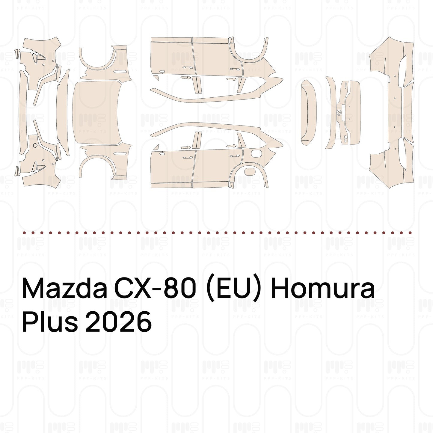 Voorgesneden PPF Mazda CX-80 (EU) Homura Plus 2026