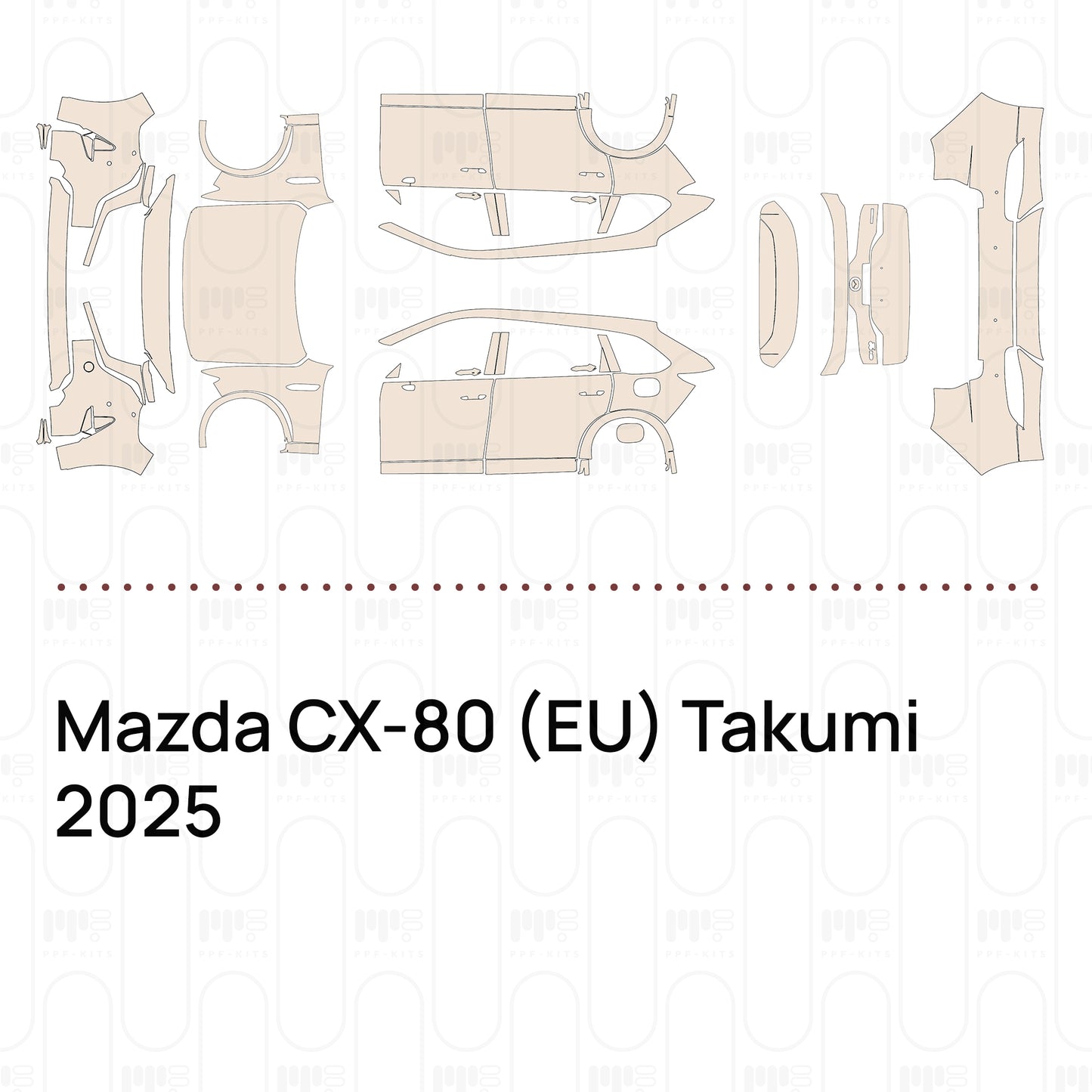 Voorgesneden PPF Mazda CX-80 (EU) Takumi 2025