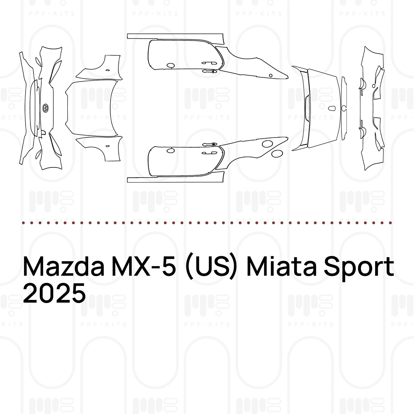 Voorgesneden PPF Mazda MX-5 (US) Miata Sport 2025