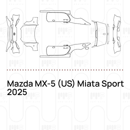 Voorgesneden PPF Mazda MX-5 (US) Miata Sport 2025