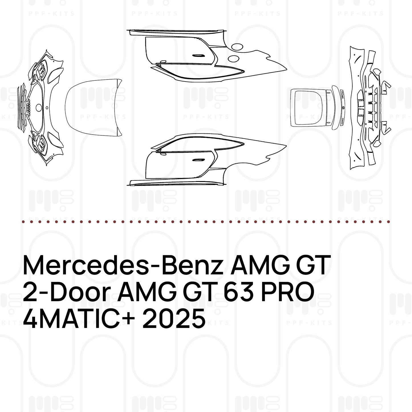 Voorgesneden PPF Mercedes-Benz AMG GT 2-Door AMG GT 63 PRO 4MATIC+ 2025