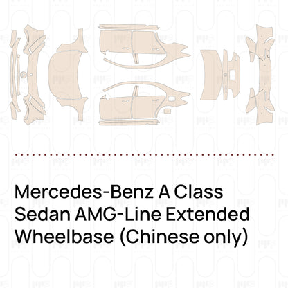 Voorgesneden PPF Mercedes-Benz A Class Sedan AMG-Line Extended Wheelbase (Chinese only) 2023