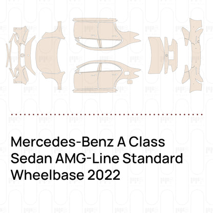 Voorgesneden PPF Mercedes-Benz A Class Sedan AMG-Line Standard Wheelbase 2022