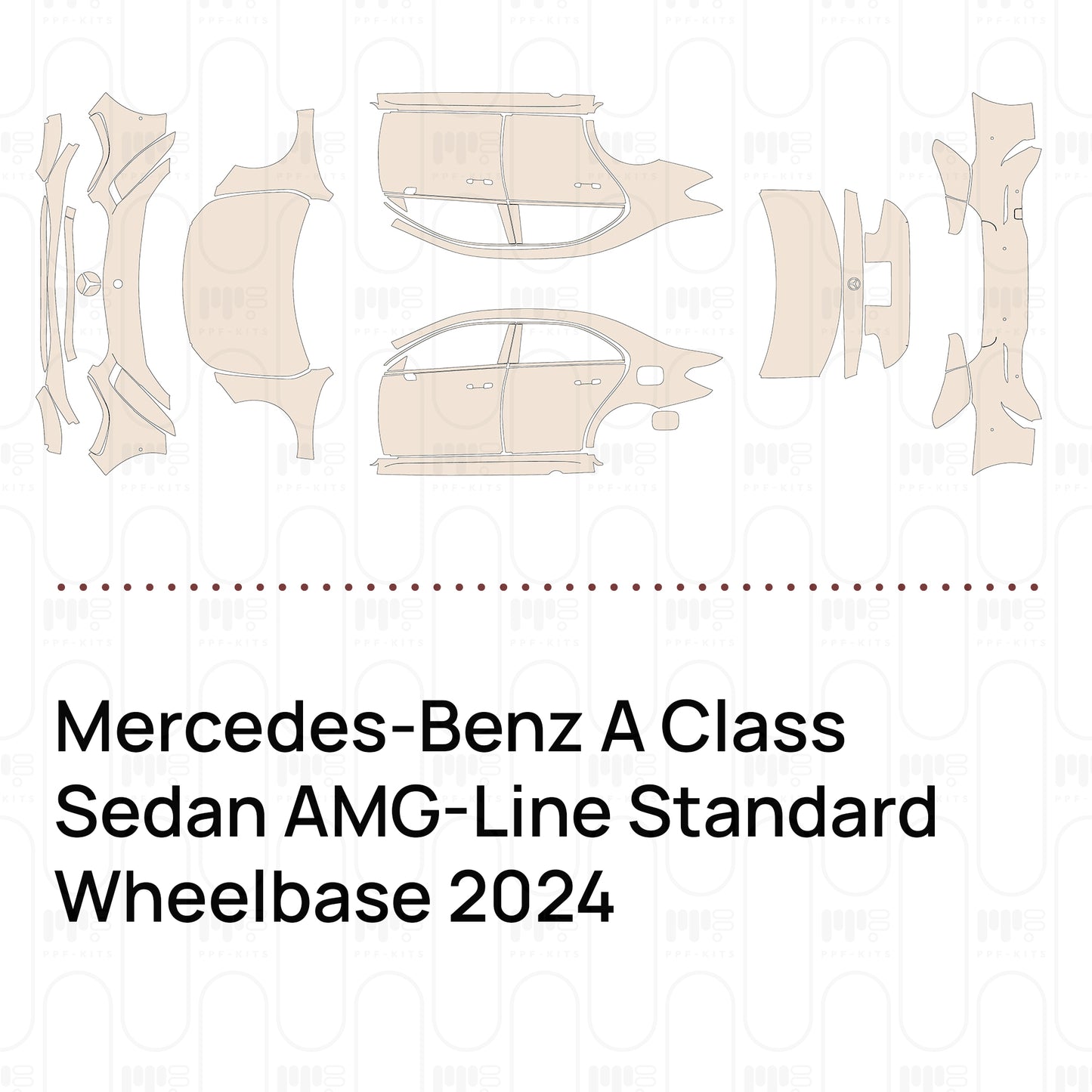 Voorgesneden PPF Mercedes-Benz A Class Sedan AMG-Line Standard Wheelbase 2024