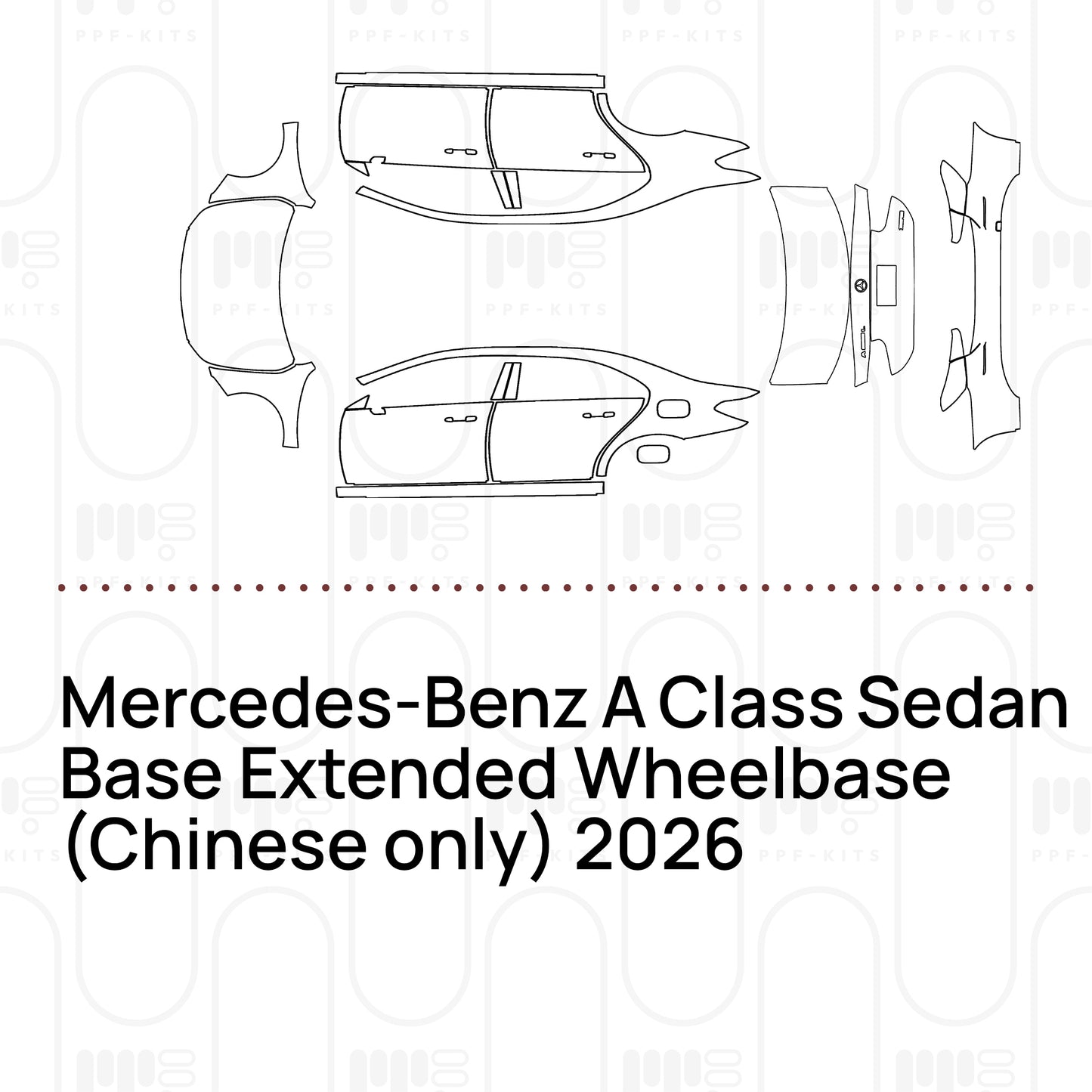 Voorgesneden PPF Mercedes-Benz A Class Sedan Base Extended Wheelbase (Chinese only) 2026