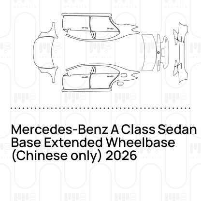 Voorgesneden PPF Mercedes-Benz A Class Sedan Base Extended Wheelbase (Chinese only) 2026