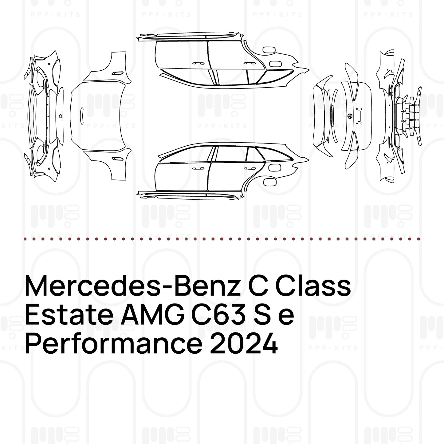 Voorgesneden PPF Mercedes-Benz C Class Estate AMG C63 S e Performance 2024