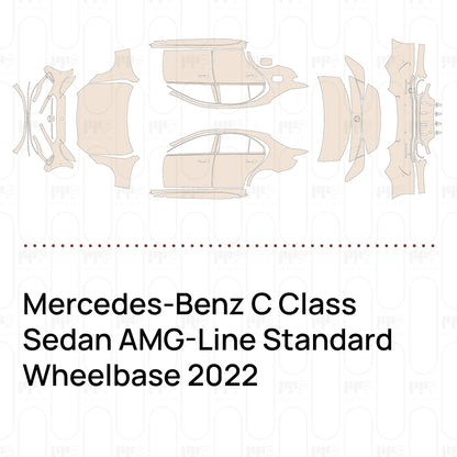 Voorgesneden PPF Mercedes-Benz C Class Sedan AMG-Line Standard Wheelbase 2022