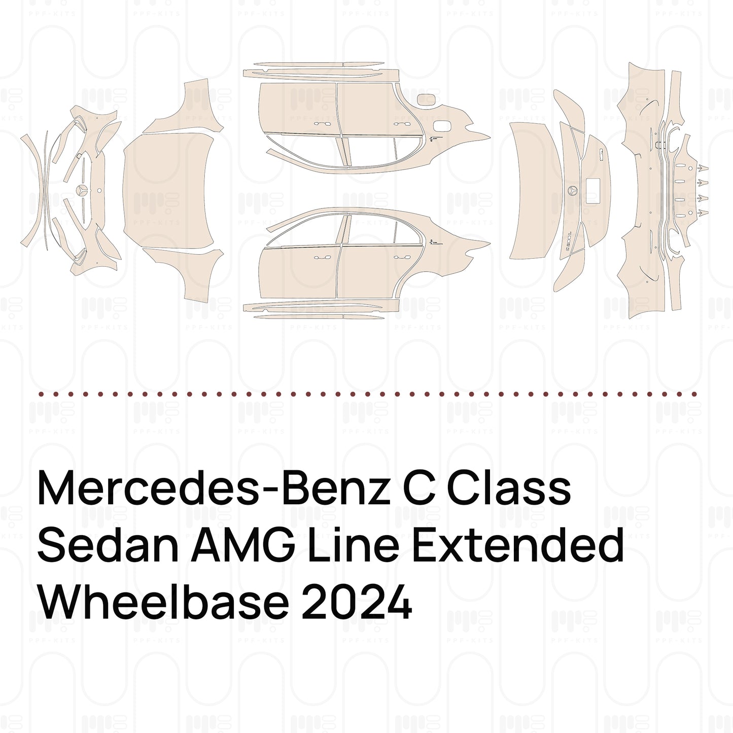 Voorgesneden PPF Mercedes-Benz C Class Sedan AMG Line Extended Wheelbase 2024