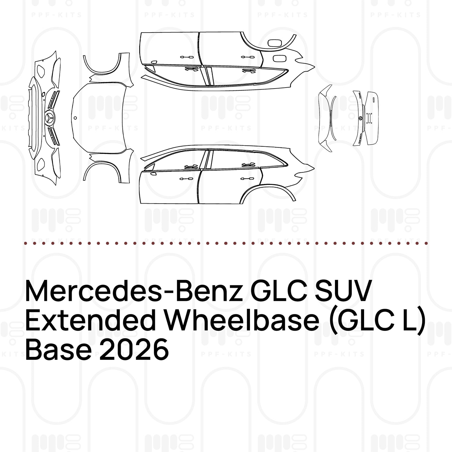 Voorgesneden PPF Mercedes-Benz GLC SUV Extended Wheelbase (GLC L) Base 2026