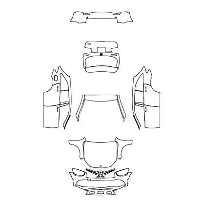 Pre-Cut PPF Mercedes-Benz GLC SUV Standard Wheelbase (GLC) AMG Line 2020 - PPF-Kits