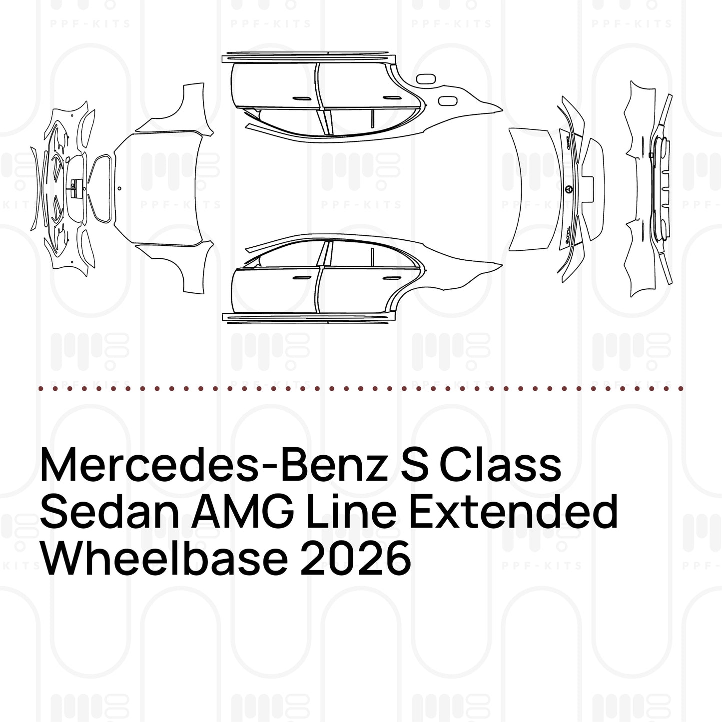 Voorgesneden PPF Mercedes-Benz S Class Sedan AMG Line Extended Wheelbase 2026