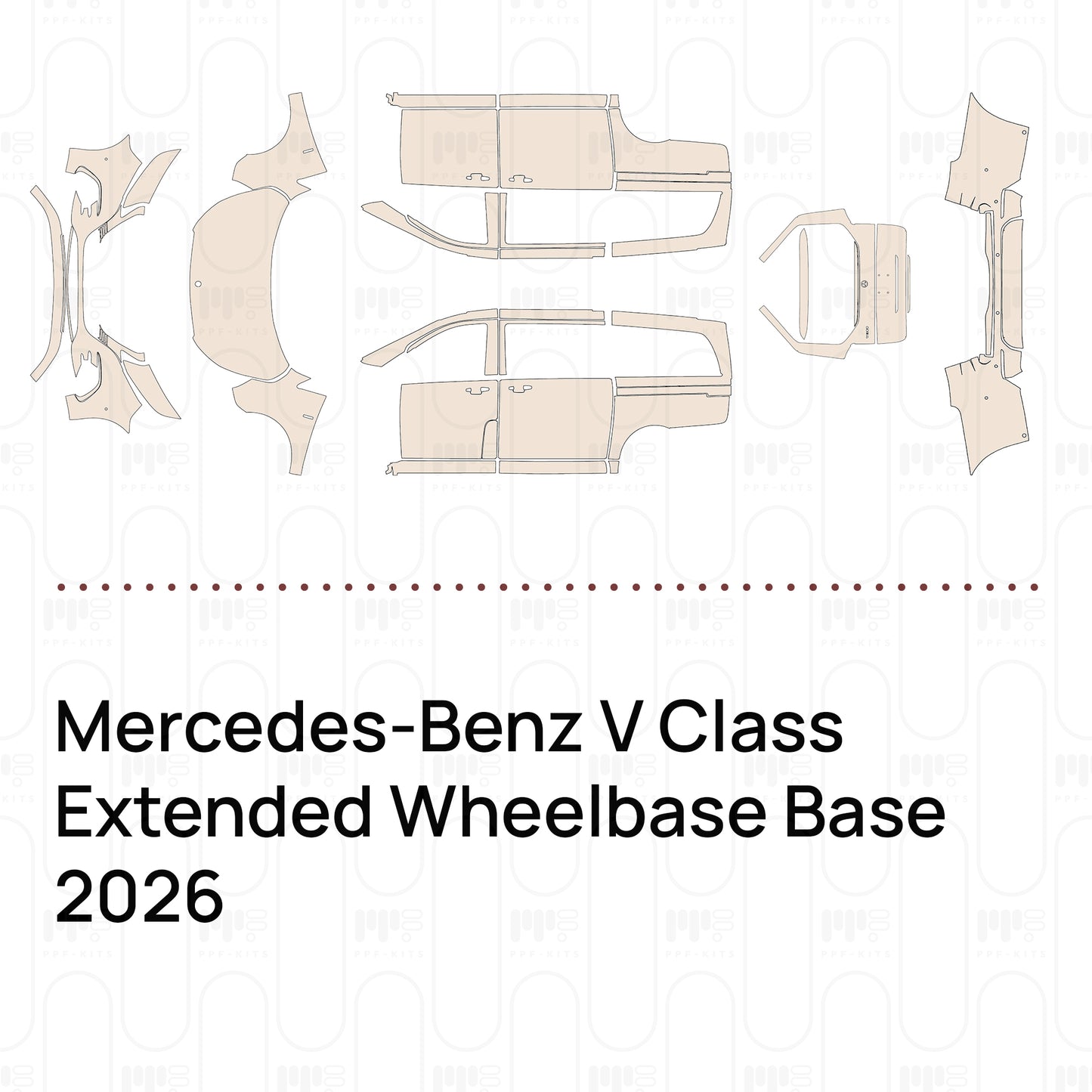 Voorgesneden PPF Mercedes-Benz V Class Extended Wheelbase Base 2026