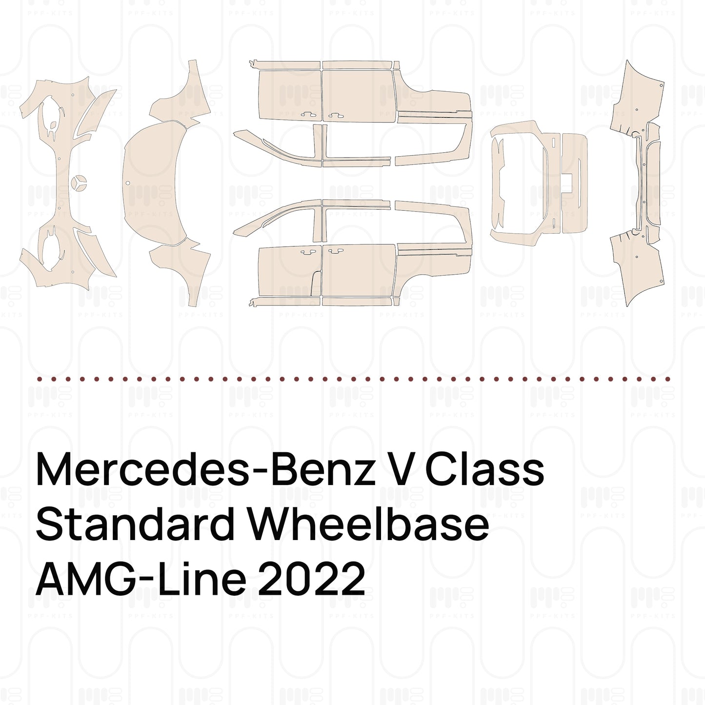 Voorgesneden PPF Mercedes-Benz V Class Standard Wheelbase AMG-Line 2022