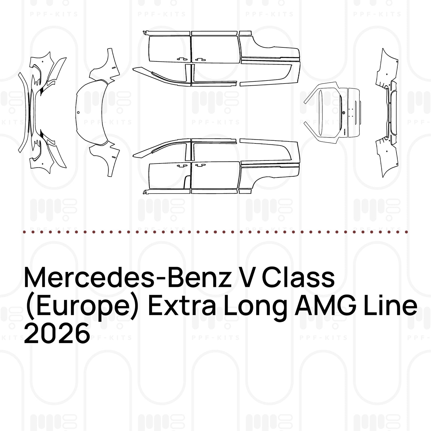 Voorgesneden PPF Mercedes-Benz V Class (Europe) Extra Long AMG Line 2026