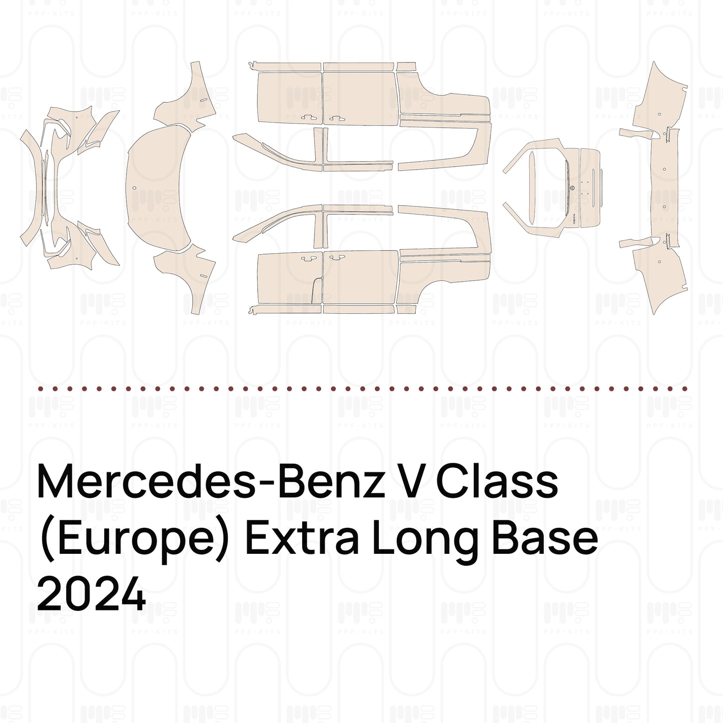Voorgesneden PPF Mercedes-Benz V Class (Europe) Extra Long Base 2024