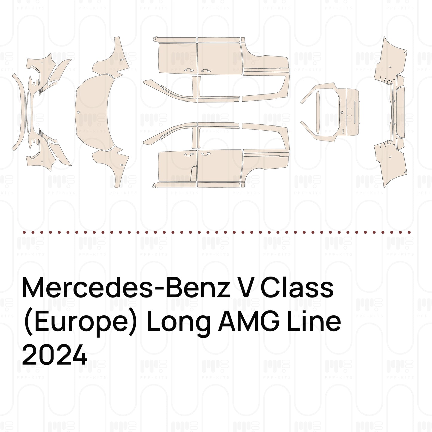 Voorgesneden PPF Mercedes-Benz V Class (Europe) Long AMG Line 2024