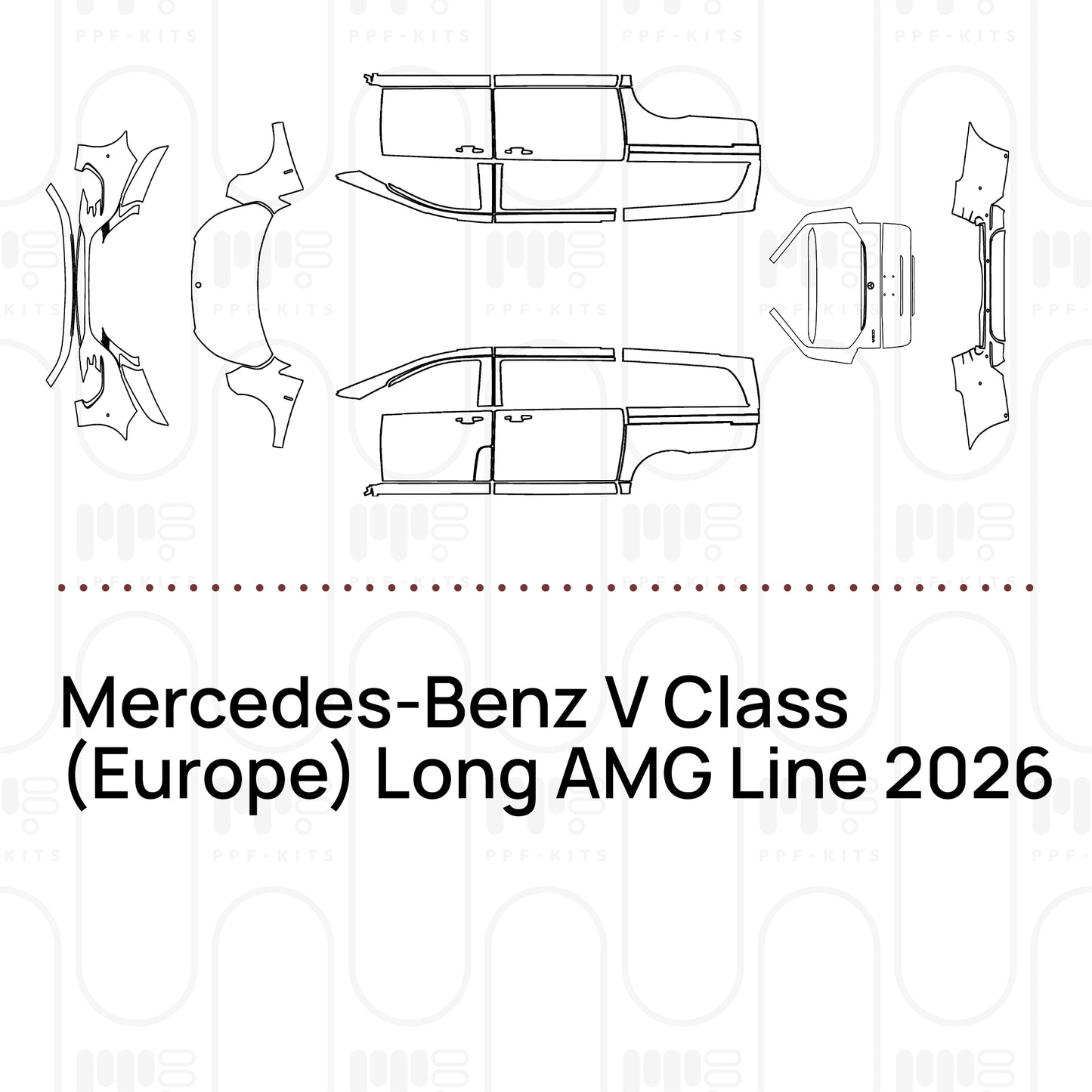 Voorgesneden PPF Mercedes-Benz V Class (Europe) Long AMG Line 2026