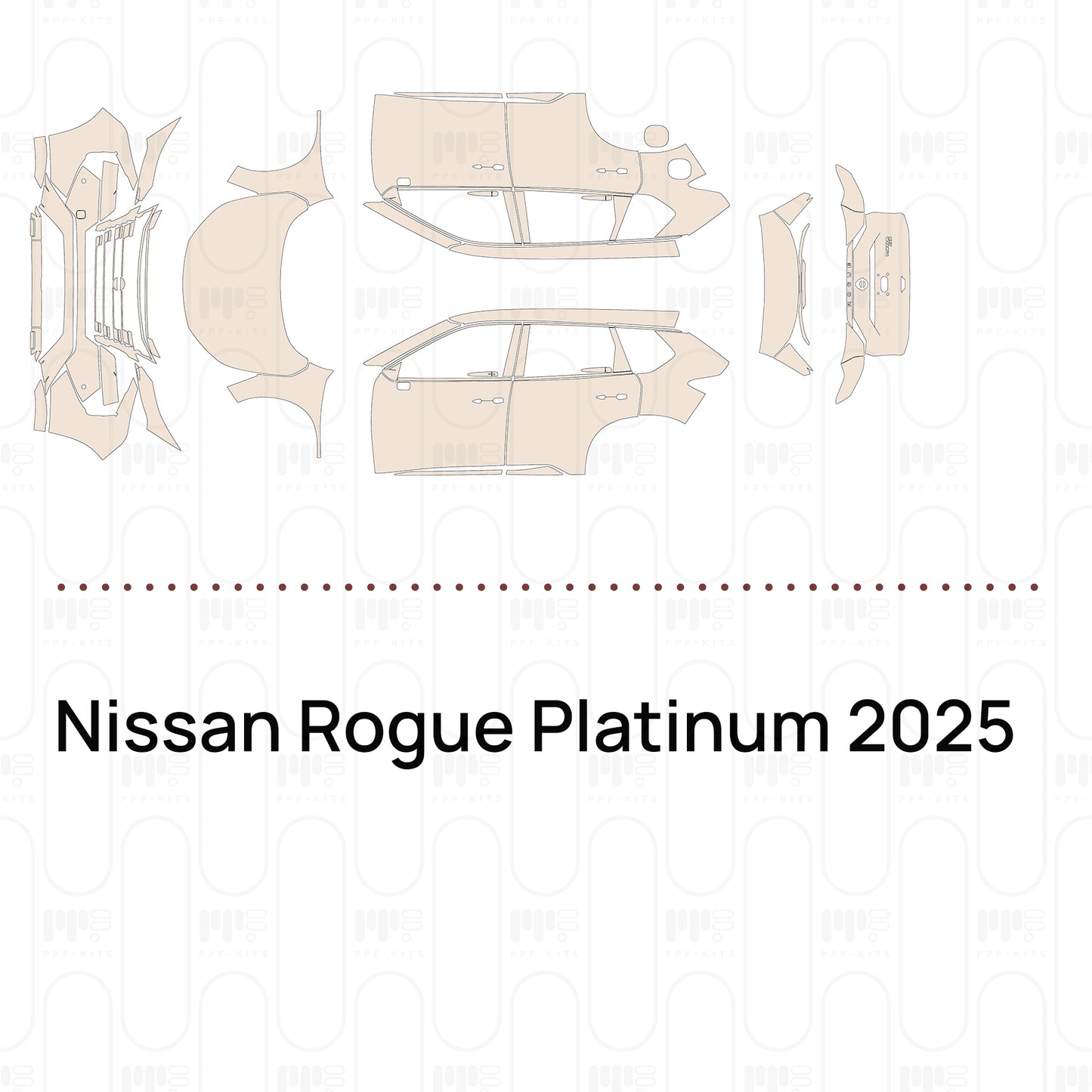 Voorgesneden PPF Nissan Rogue Platinum 2025