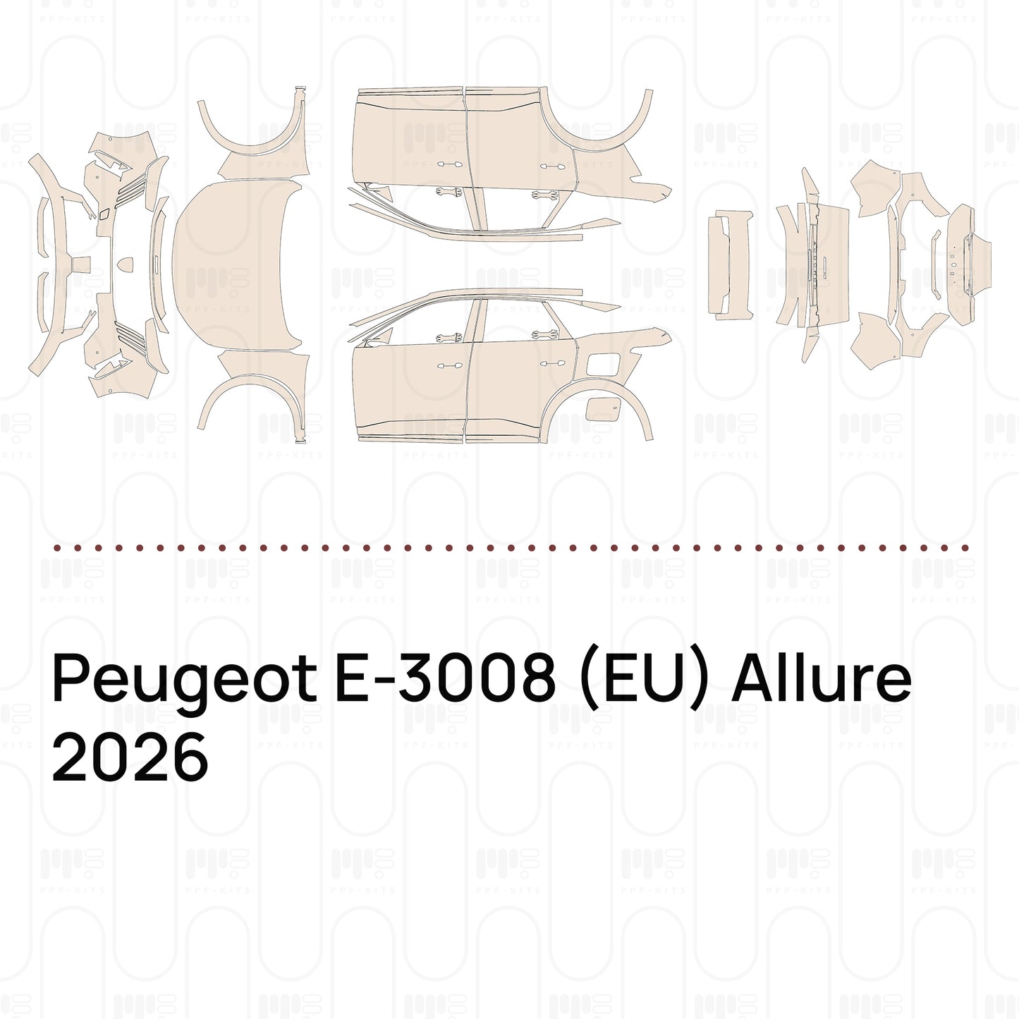 Voorgesneden PPF Peugeot E-3008 (EU) Allure 2026