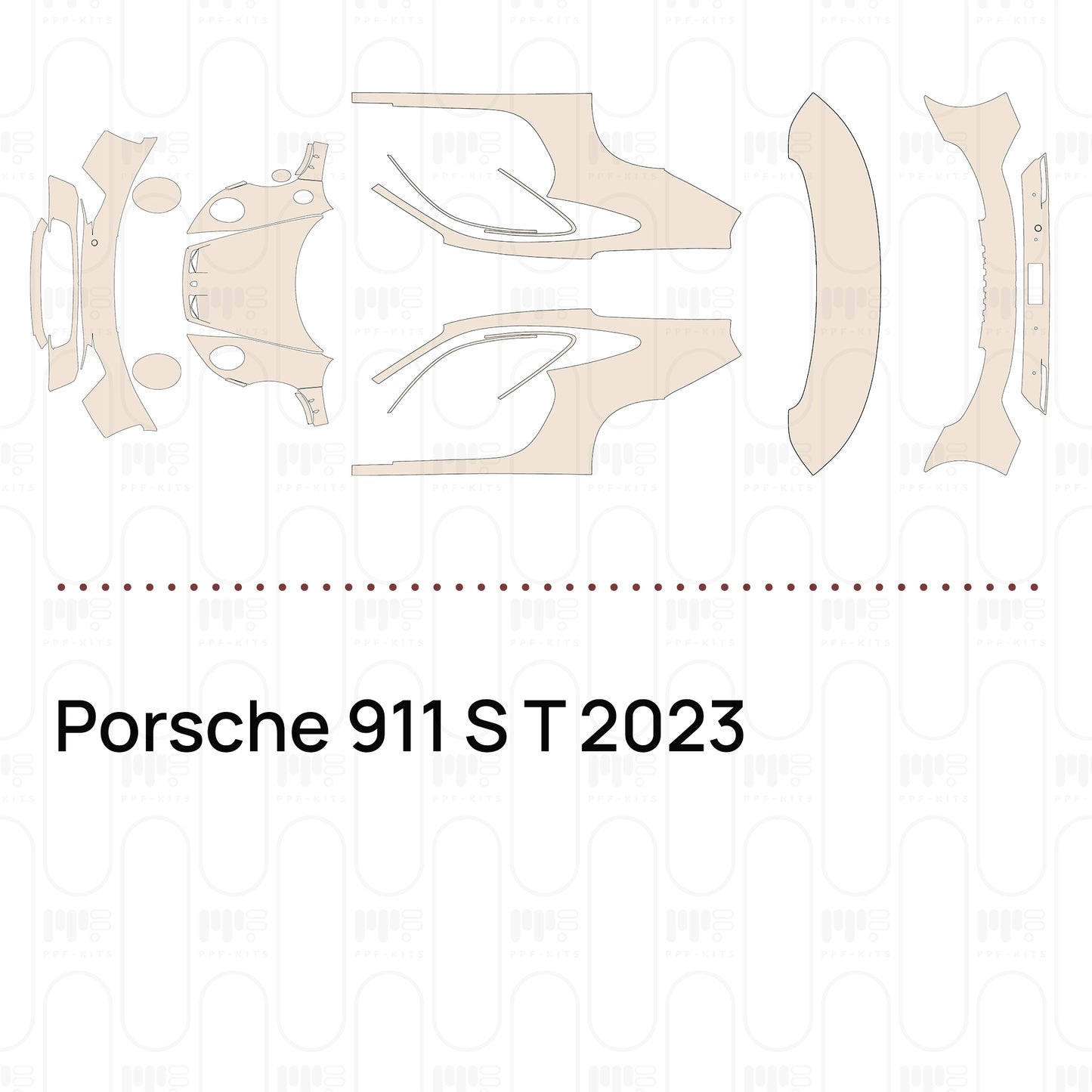 Voorgesneden PPF Porsche 911 S T 2023