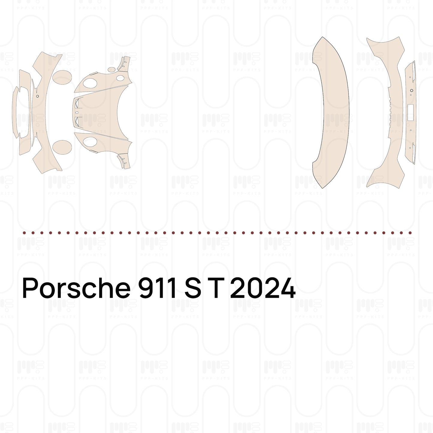 Voorgesneden PPF Porsche 911 S T 2024