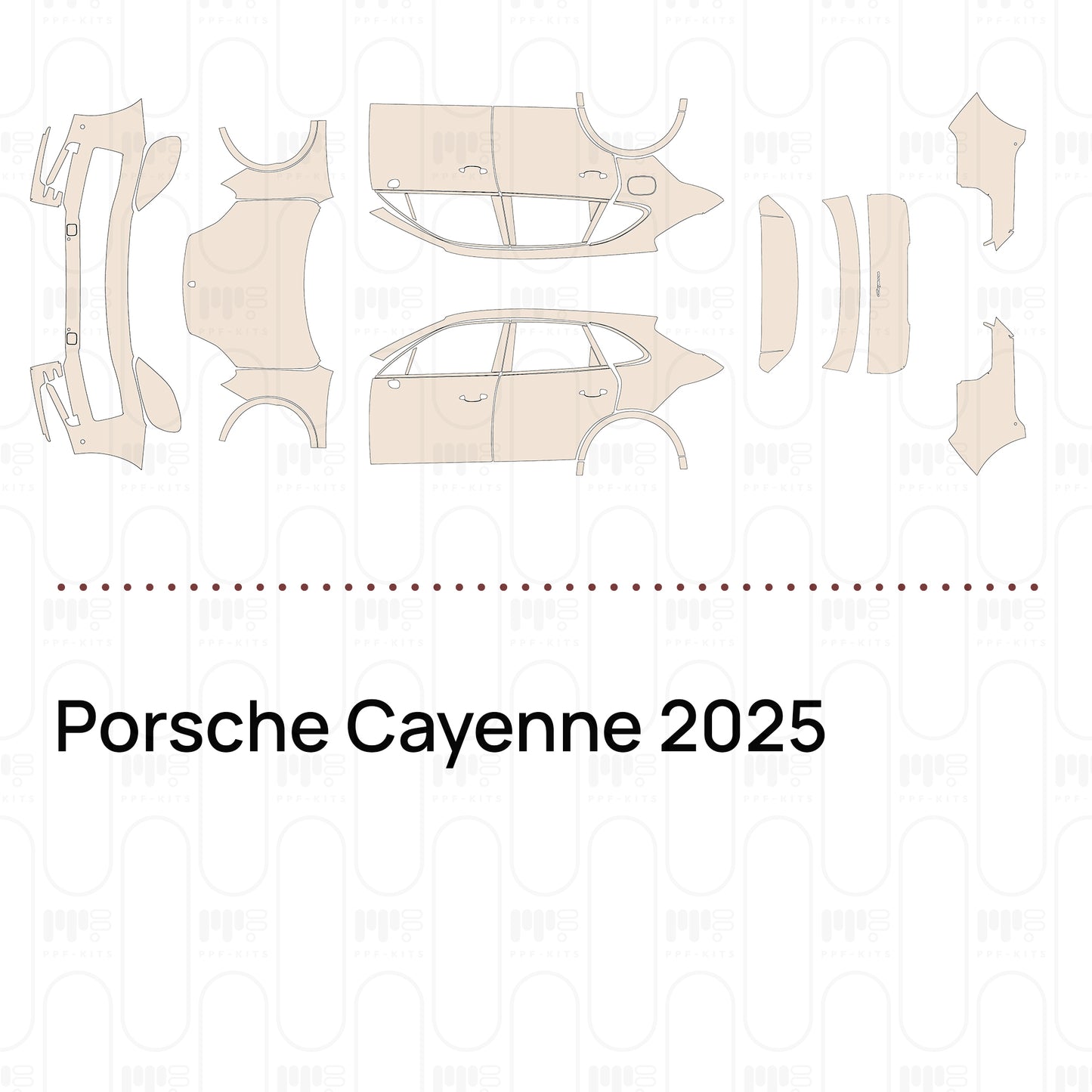 Porsche Cayenne 2025 – Voorgesneden PPF-lakbeschermingsfolie