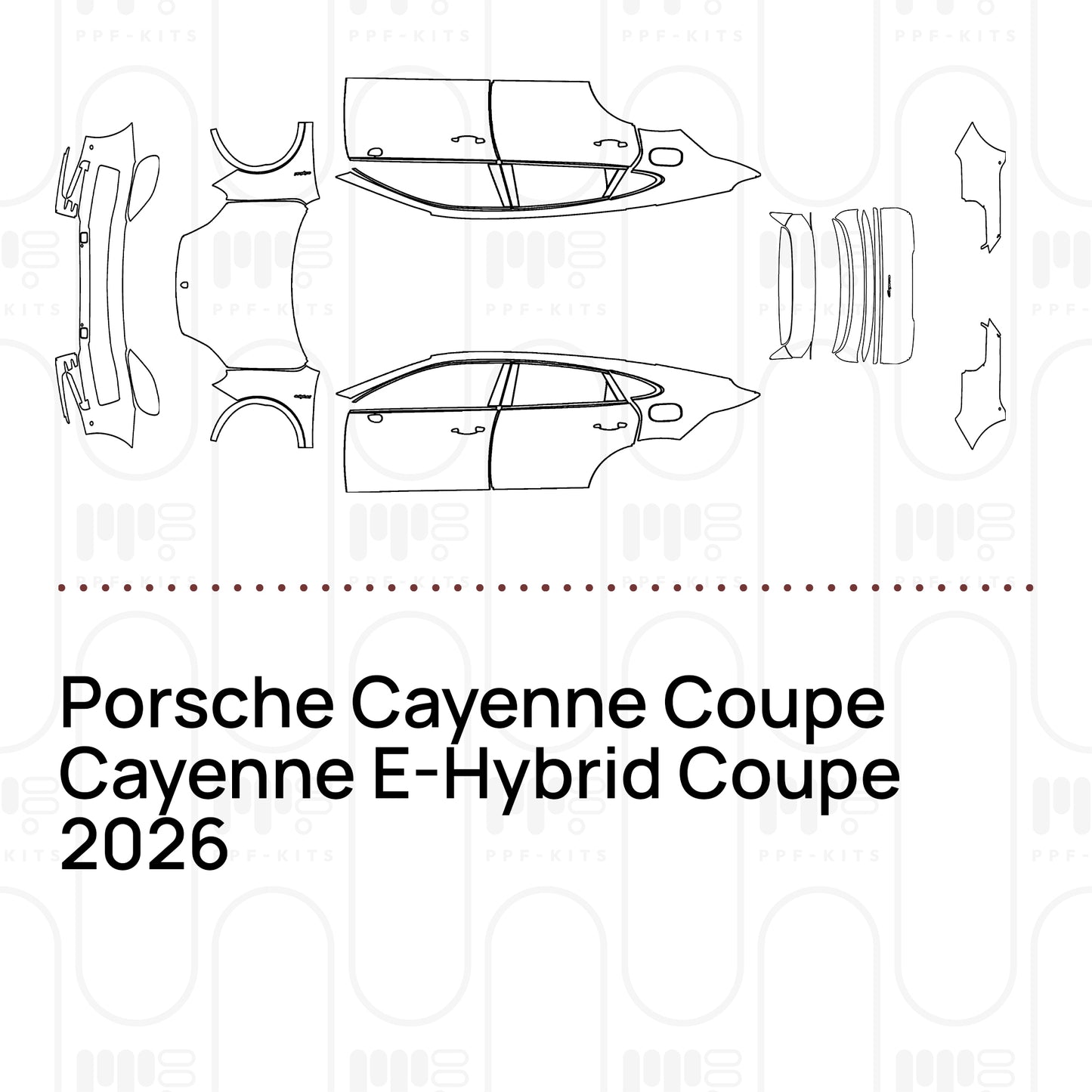 Voorgesneden PPF Porsche Cayenne Coupe Cayenne E-Hybrid Coupe 2026