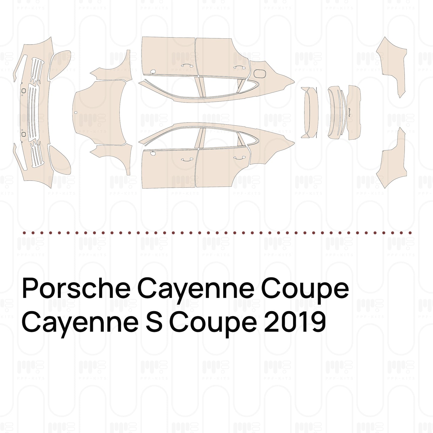 Voorgesneden PPF Porsche Cayenne Coupe Cayenne S Coupe 2019