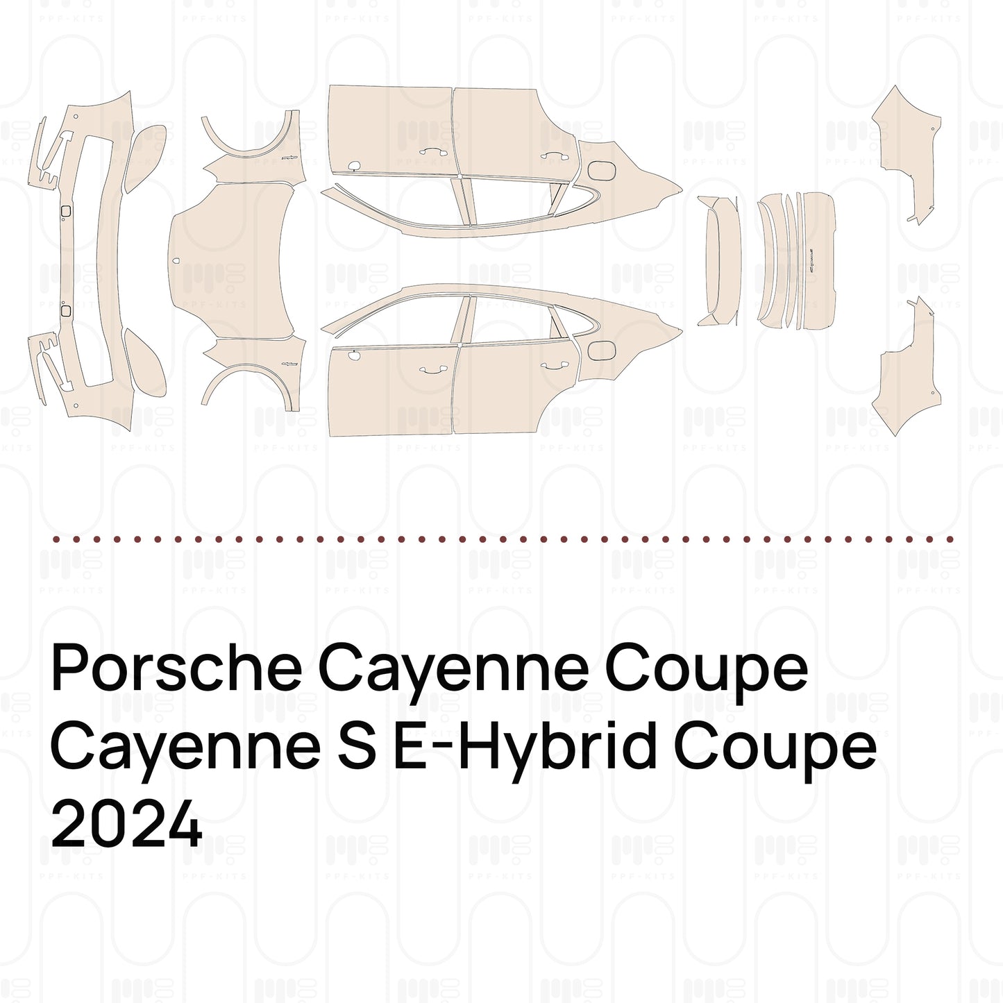 Voorgesneden PPF Porsche Cayenne Coupe Cayenne S E-Hybrid Coupe 2024