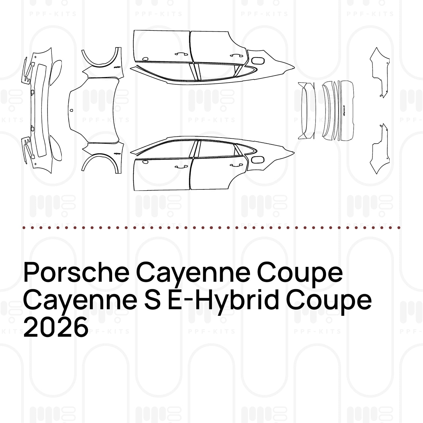 Voorgesneden PPF Porsche Cayenne Coupe Cayenne S E-Hybrid Coupe 2026