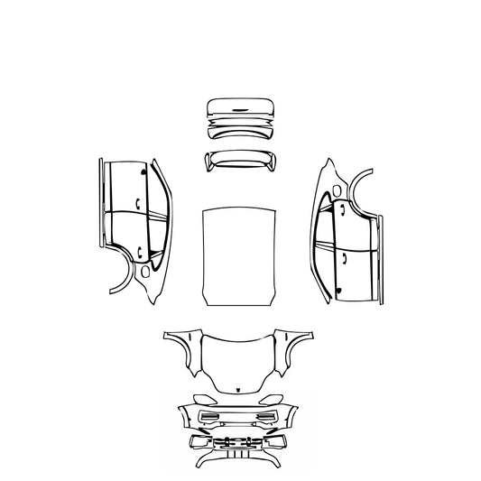 Pre-Cut PPF Porsche Cayenne Coupe Cayenne Turbo E-Hybrid Coupe with GT Package 2024 - PPF-Kits