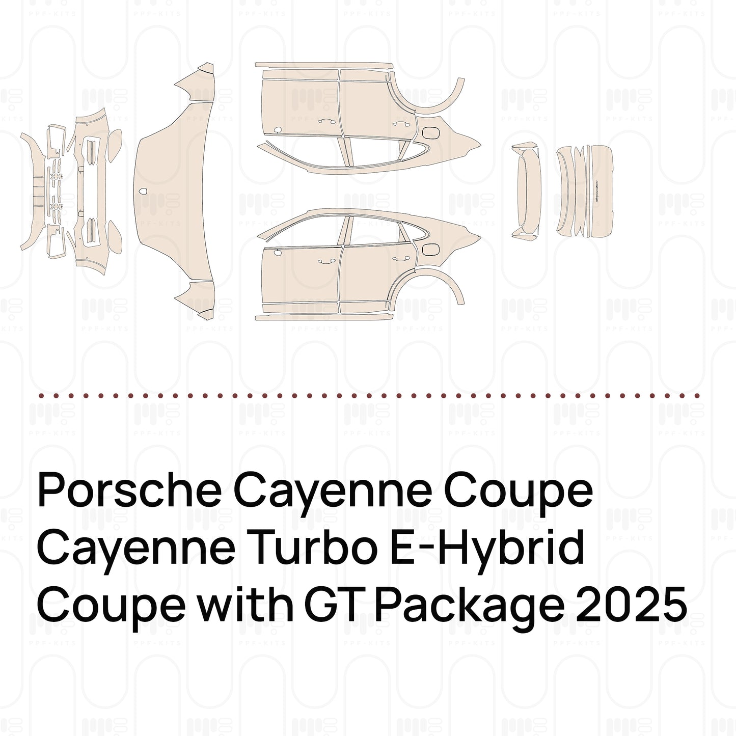 Voorgesneden PPF Porsche Cayenne Coupe Cayenne Turbo E-Hybrid Coupe with GT Package 2025