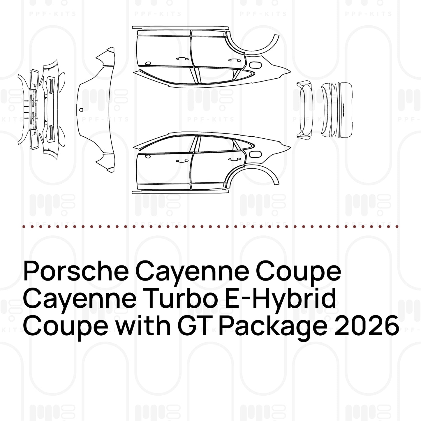 Voorgesneden PPF Porsche Cayenne Coupe Cayenne Turbo E-Hybrid Coupe with GT Package 2026