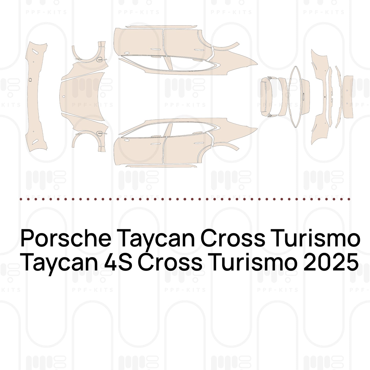 Voorgesneden PPF Porsche Taycan Cross Turismo Taycan 4S Cross Turismo 2025