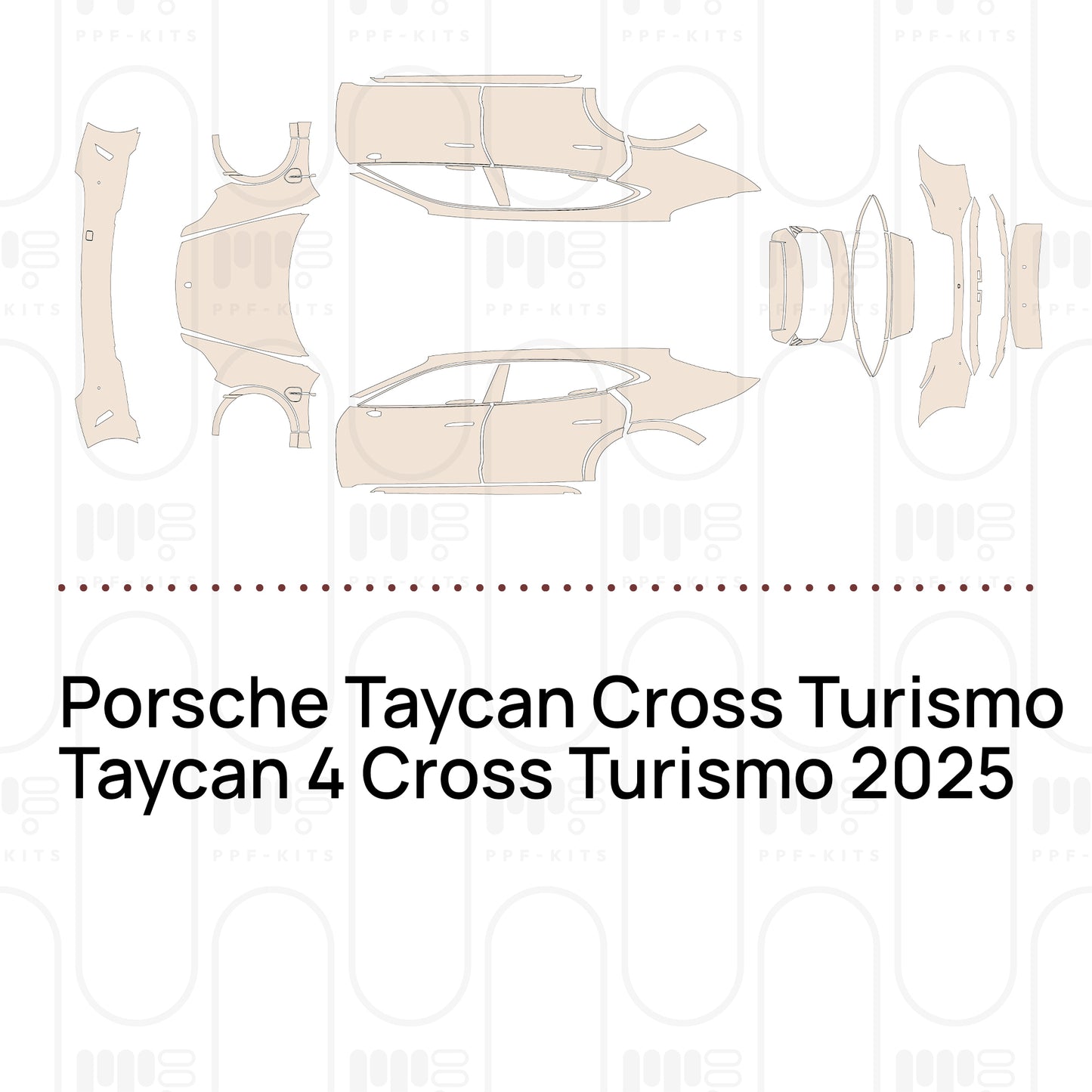 Voorgesneden PPF Porsche Taycan Cross Turismo Taycan 4 Cross Turismo 2025