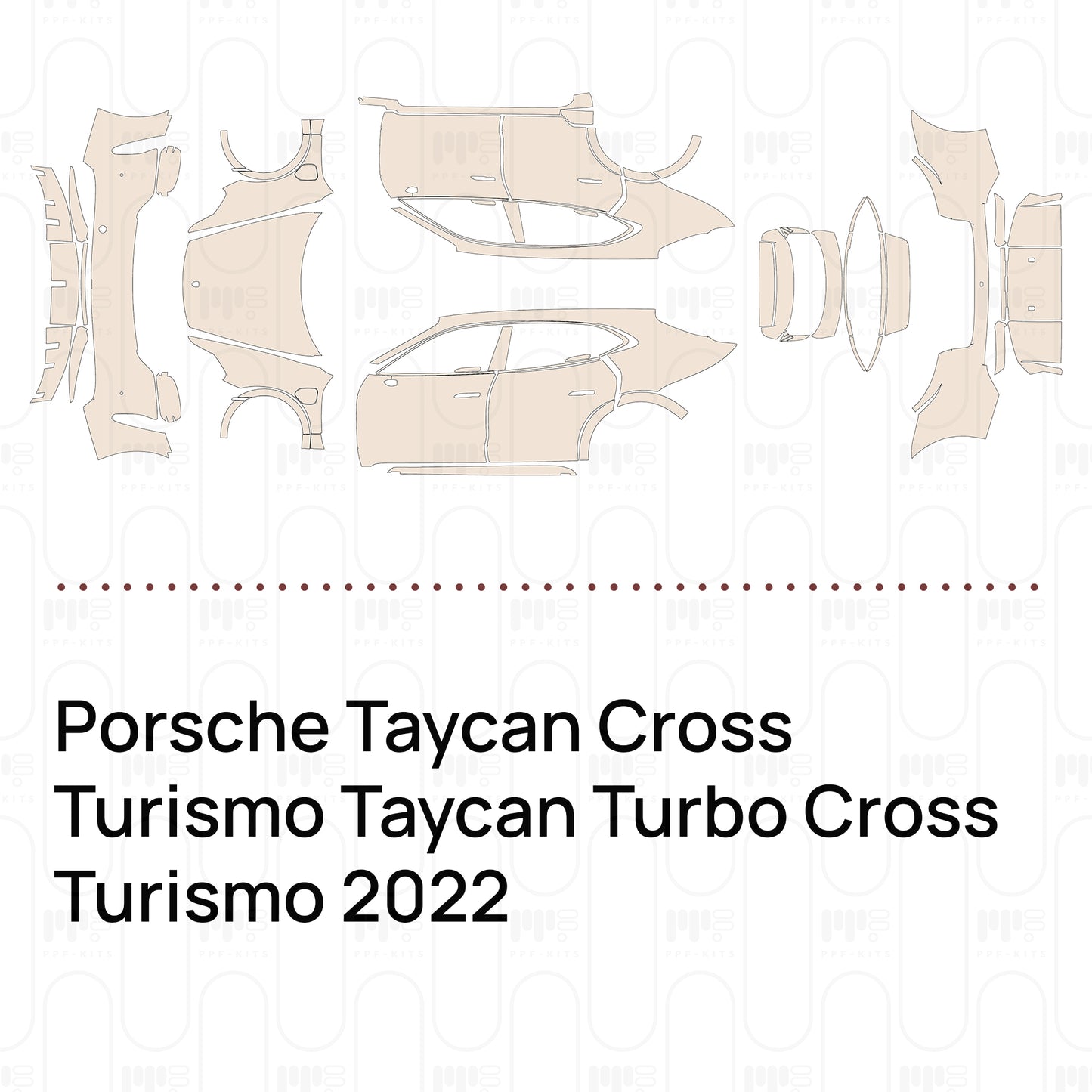 Voorgesneden PPF Porsche Taycan Cross Turismo Taycan Turbo Cross Turismo 2022