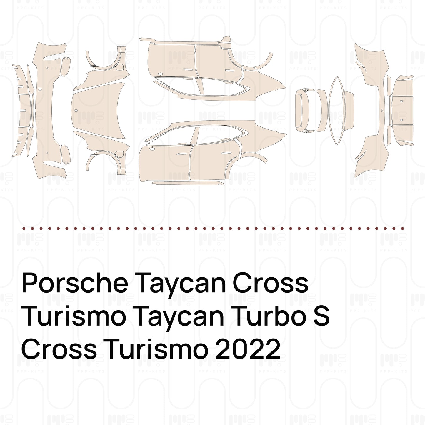 Voorgesneden PPF Porsche Taycan Cross Turismo Taycan Turbo S Cross Turismo 2022