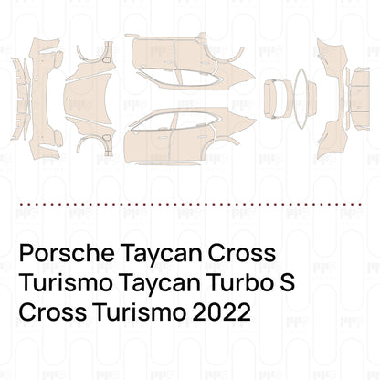 Voorgesneden PPF Porsche Taycan Cross Turismo Taycan Turbo S Cross Turismo 2022
