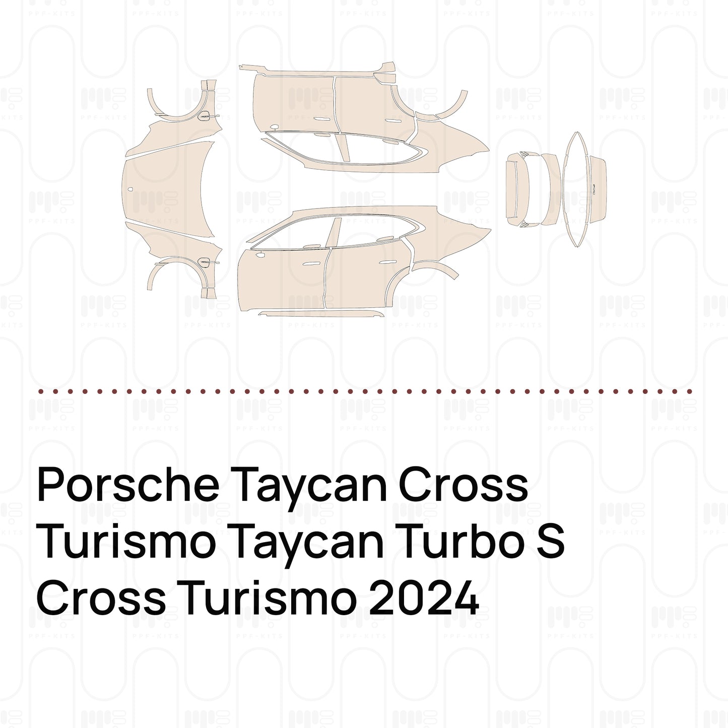 Voorgesneden PPF Porsche Taycan Cross Turismo Taycan Turbo S Cross Turismo 2024