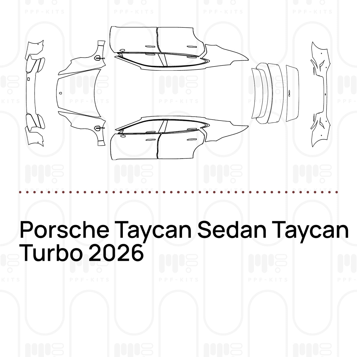 Voorgesneden PPF Porsche Taycan Sedan Taycan Turbo 2026