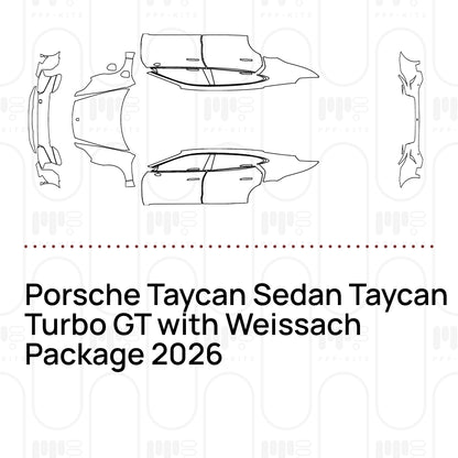 Voorgesneden PPF Porsche Taycan Sedan Taycan Turbo GT with Weissach Package 2026