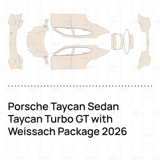 Voorgesneden PPF Porsche Taycan Sedan Taycan Turbo GT with Weissach Package 2026