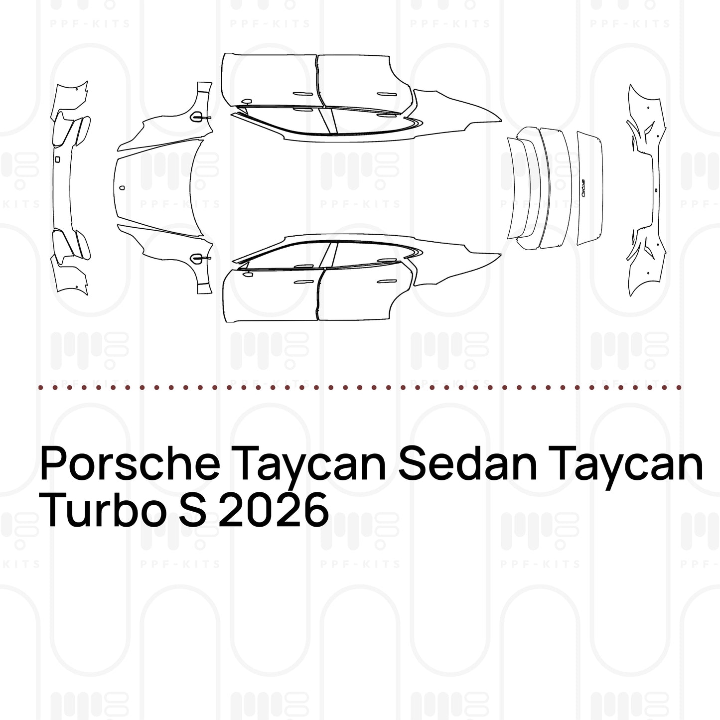 Voorgesneden PPF Porsche Taycan Sedan Taycan Turbo S 2026