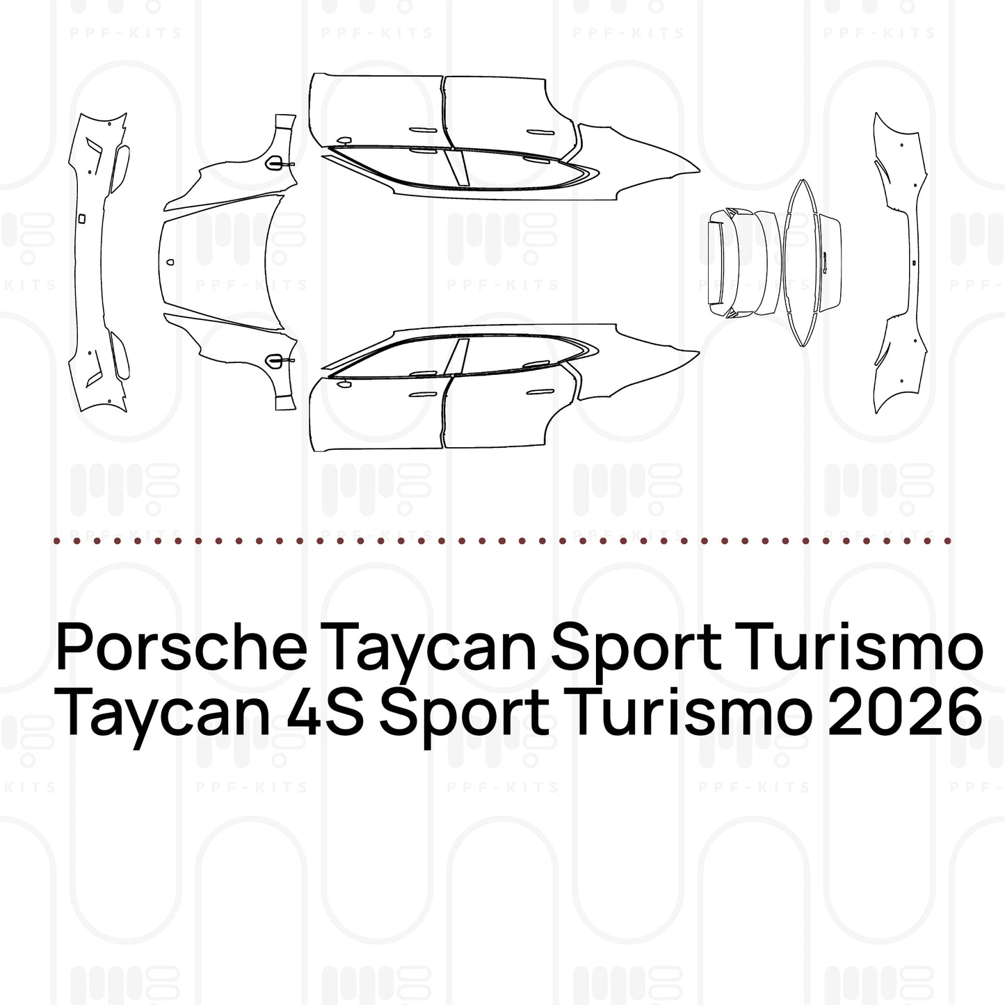 Voorgesneden PPF Porsche Taycan Sport Turismo Taycan 4S Sport Turismo 2026