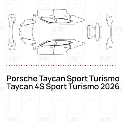 Voorgesneden PPF Porsche Taycan Sport Turismo Taycan 4S Sport Turismo 2026